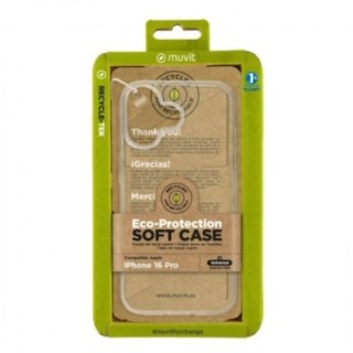 muvit funda muvit recycletek para apple iphone 16 transparente