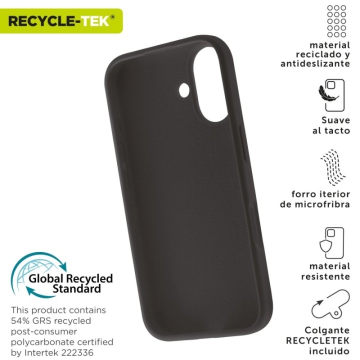 muvit funda muvit recycletek liquid silicone para apple iphone 16 negra