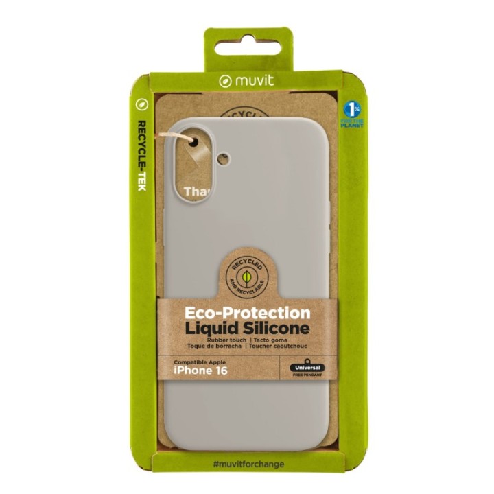 muvit funda muvit recycletek liquid silicone para apple iphone 16 nude