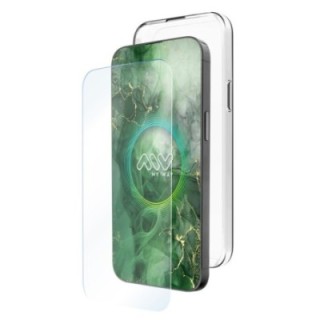 myway carcasa myway para apple iphone 16 pro max transparente + protector pantalla cristal templado