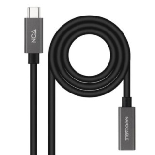 nanocable cable usb 3.2 gen2 usb c m/h 0,5 m negro
