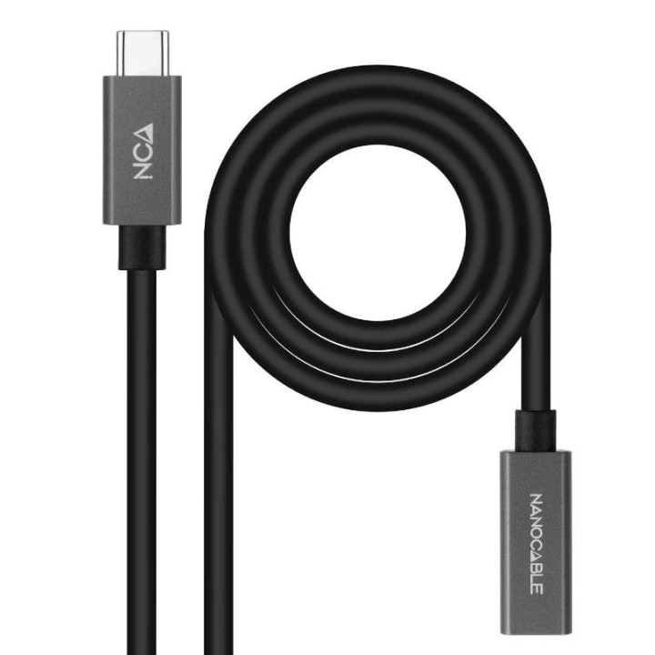 nanocable cable usb 3.2 gen2 usb c m/h 0,5 m negro