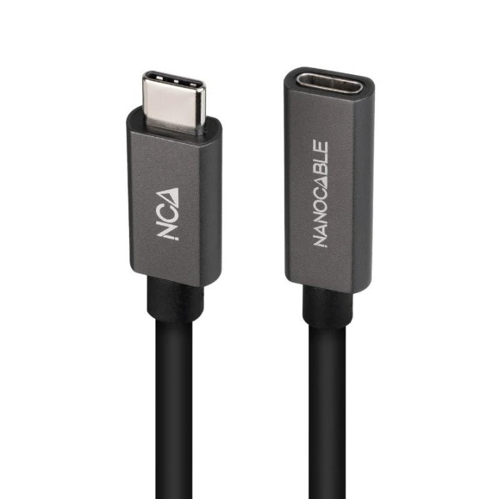 nanocable cable usb 3.2 gen2 usb c m/h 0,5 m negro