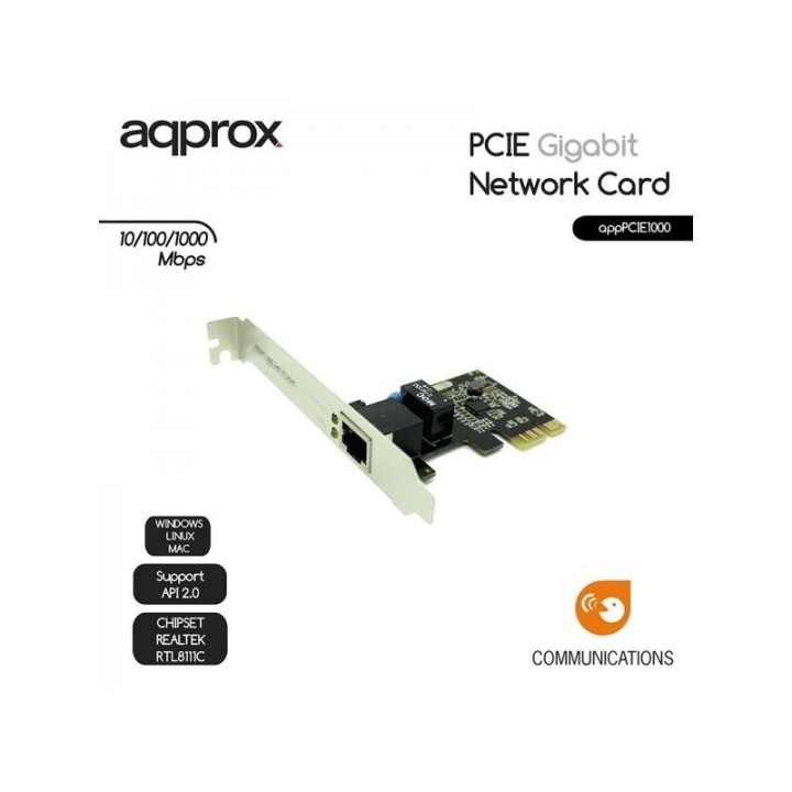 approx apppcie1000 tarjeta red gigabit pci e lp