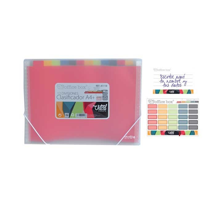 clasif office box c/gomas 12 div. vital colors a4+