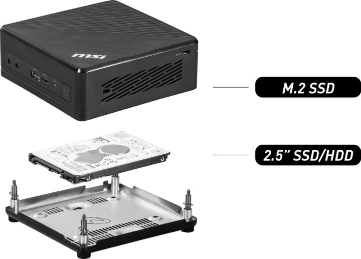 msi adaptador hdd para mini ordenador msi cubi n 8gl ms   b17111 negro