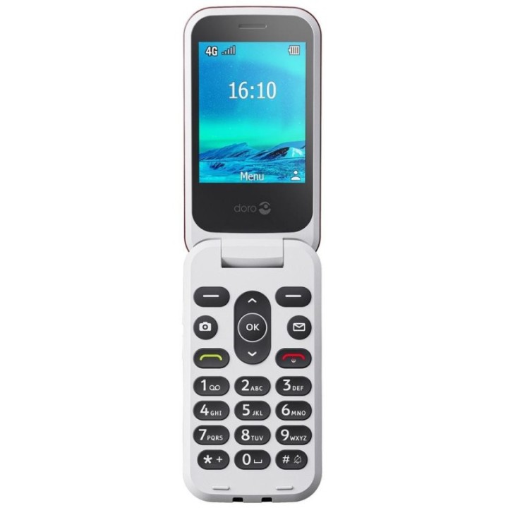 doro telefono movil doro 2820   2.8 pulgadas   4g   rojo   blanco