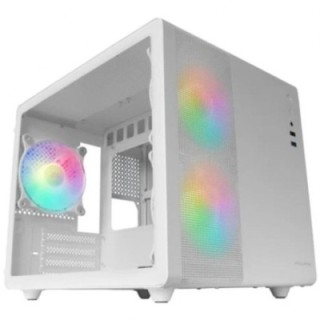 mars gaming caja ordenador mars gaming mc400w matx rgb cristal templado blanco