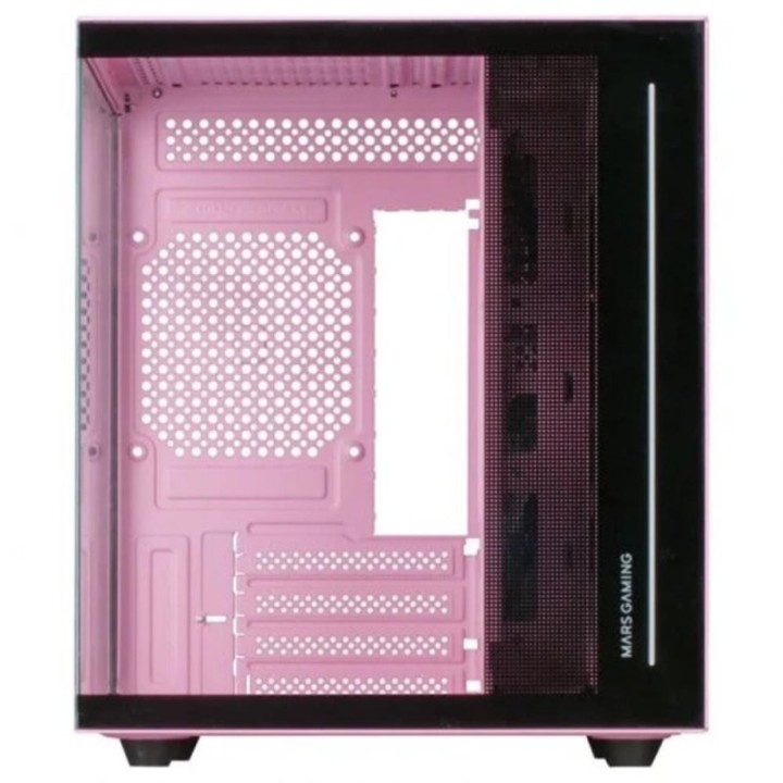 mars gaming caja ordenador mars gaming mcviewp matx cristal templado rosa