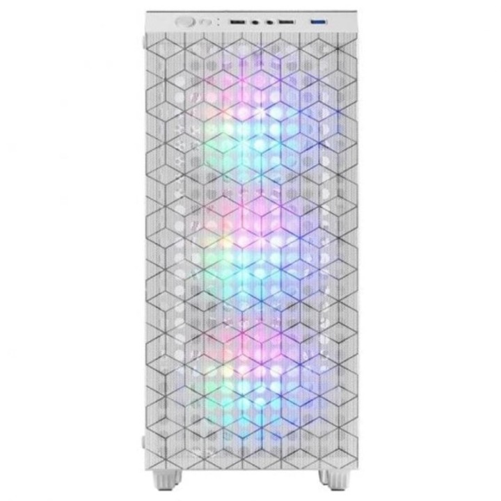 mars gaming caja ordenador mars gaming mcmagw atx rgb cristal templado blanco