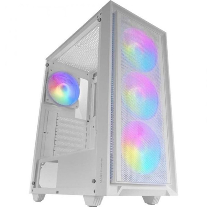 mars gaming caja ordenador mars gaming mc   air atx frgb cristal templado blanco