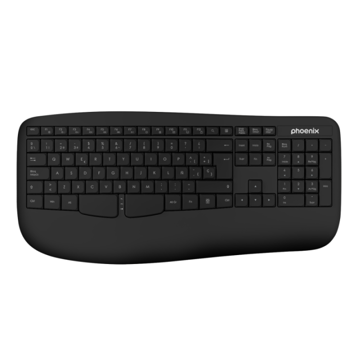 phoenix technologies phoenix k201 teclado ergonomico inalambrico 2.4ghz negro