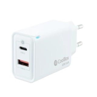coolbox cargador pared gan 45w usb c/usb a
