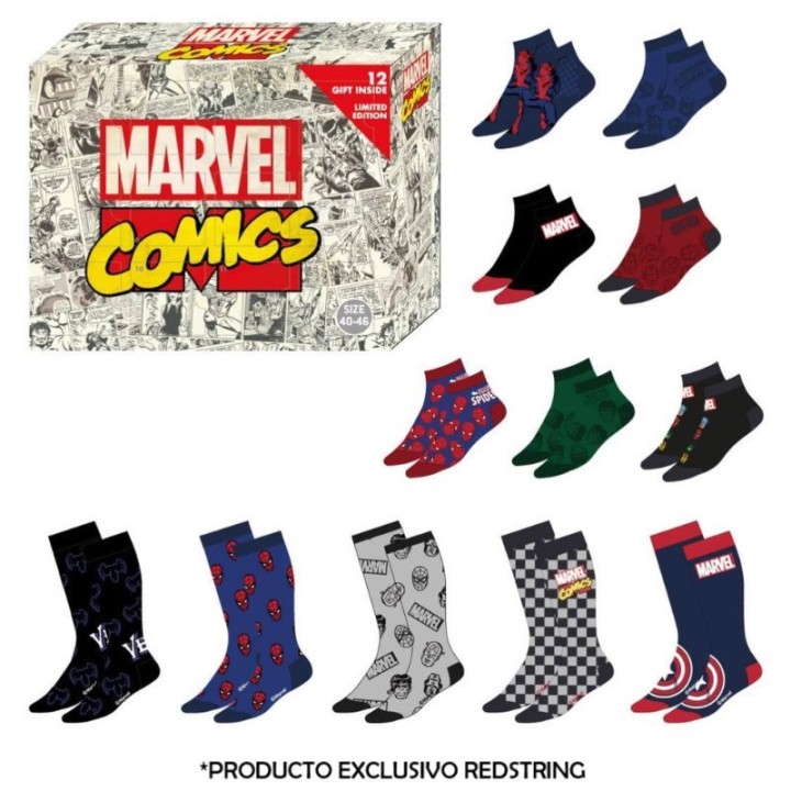 cerda caja regalo 12 pares calcetines marvel talla 40   46