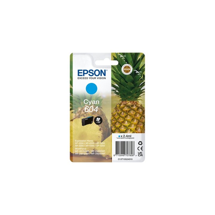 epson cartucho epson 604 cian c13t10g24010 xp2200 wf   2910 pina