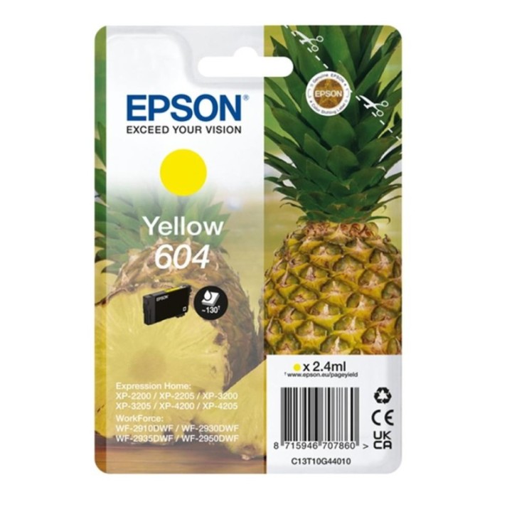 epson cartucho epson 604 amarillo c13t10g44010 xp2200 wf   2910 pina