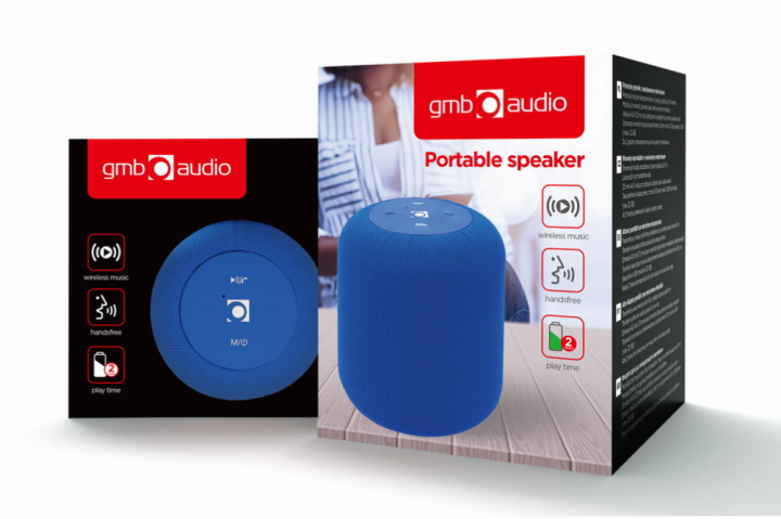altavoz portatil gembird 5w  bluetooth con micro azul