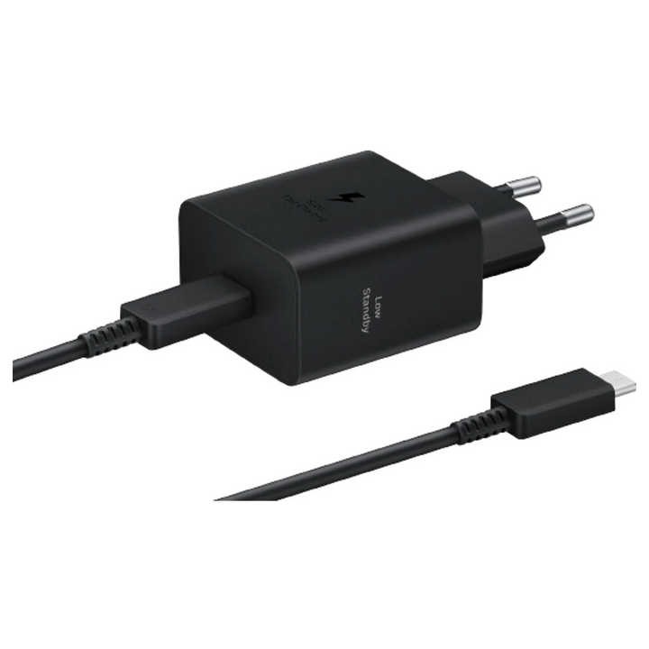 samsung cargador samsung usb   c 45w negro con cable ep   t4511xbegeu