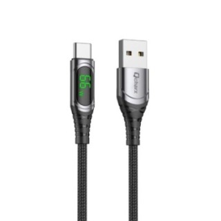 qcharx international cable qcharx menorca usb a tipo c 3a 66w   1 m   aleacion aluminio negro cable