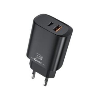qcharx international cargador qcharx eros 3a 33w 1 x usb tipo a   1 x usb tipo c negro