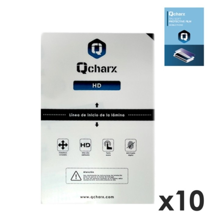 qcharx international laminas de proteccion frontales para tablet qcharx hidrogel hd  qx1 10 unidades