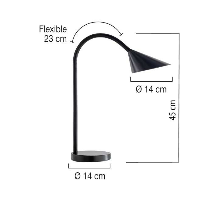lampara escritorio unilux led sol negro