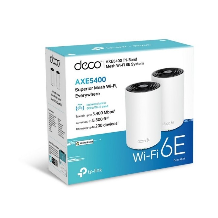 tp link deco xe75  2 pk  wifi6e axe5400 tri b mesh