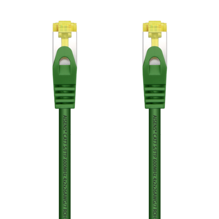 cable red aisens latiguillo rj45 lszh cat.7 sftp pimf 0.5m verde