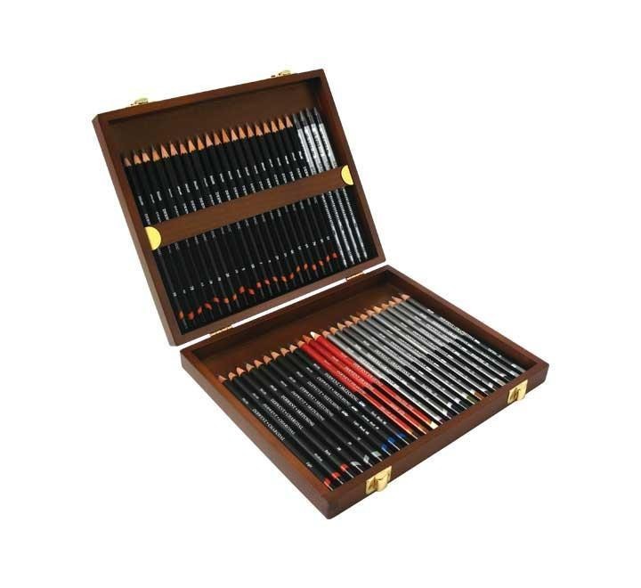 caja madera 48 lapices derwent sketching