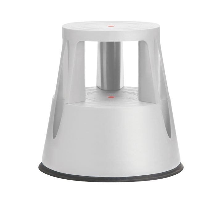 taburete pp 2 peldanos c/ruedas a series gris