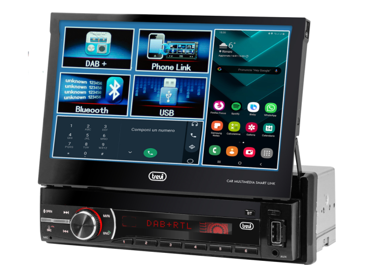 radio coche trevi mdv 6380 dab/video monitor 7" +rds+usb+aw blac
