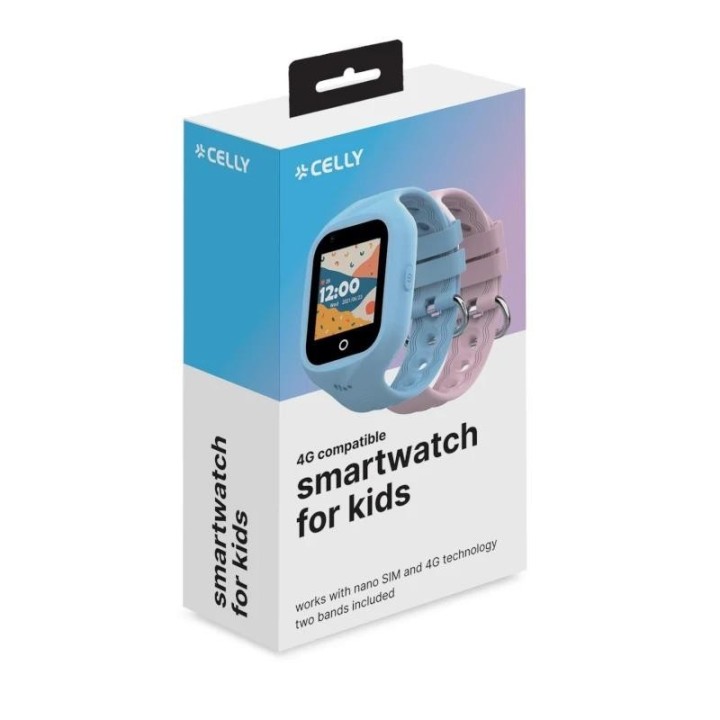 celly smartwatch kids 4g 2 correas azul y rosa