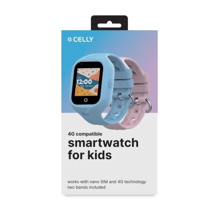 celly smartwatch kids 4g 2 correas azul y rosa