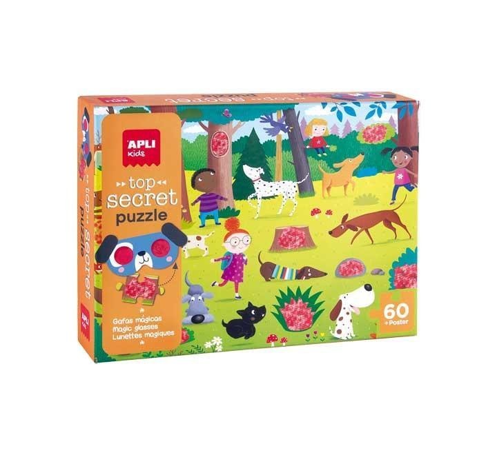 puzzle 60 pz. apli kids secret perros