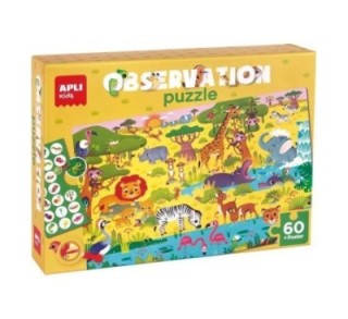 puzzle 60 pz. apli kids observacion jungla