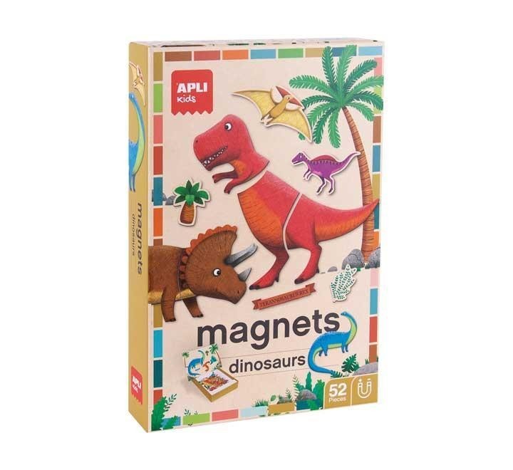 juego 52 pz. magneticas apli dinosaurios