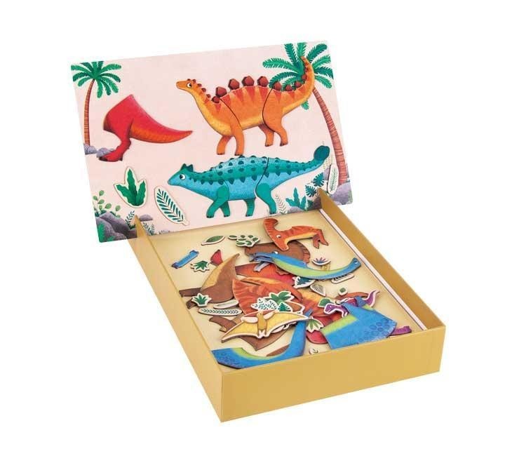 juego 52 pz. magneticas apli dinosaurios