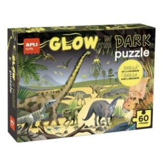 puzzle 60 pz. apli kids glow in the dark dino