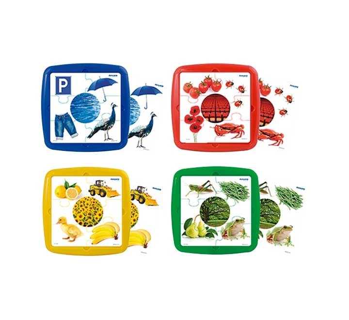 set 4 puzzles 6 pz. miniland colores 36203
