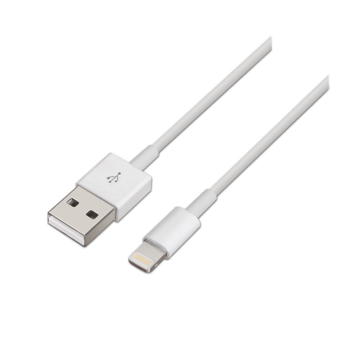 cable aisens lightning a usb 2.0 lightning m usb a m blanco 2.0m
