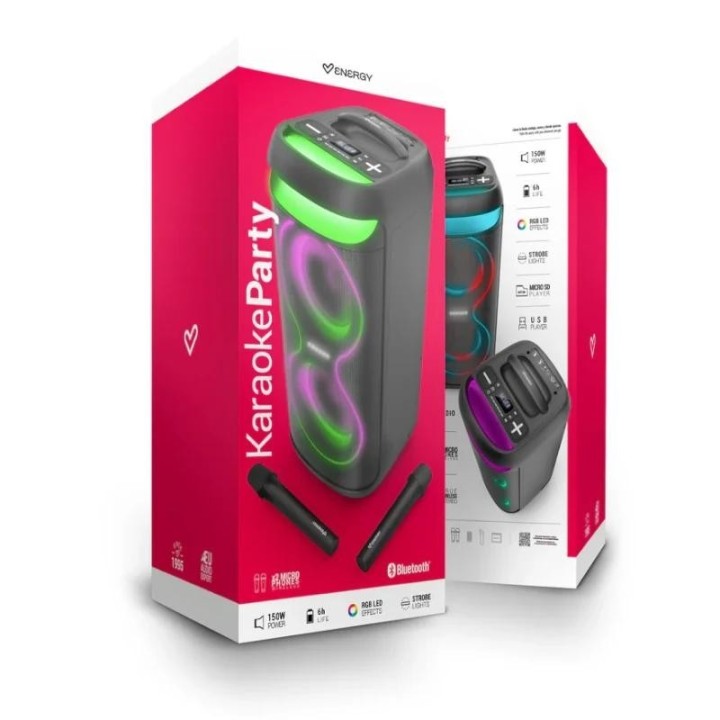 energy sistem altavoz party karaoke 150w 2 micros