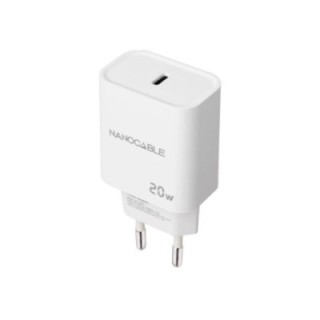 nanocable cargador pared usb c pd 20w blanco
