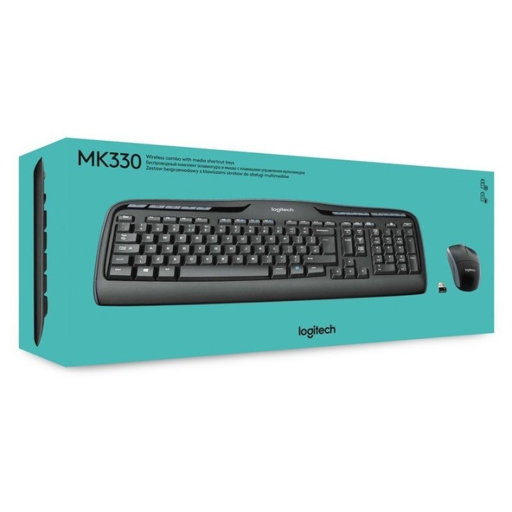 logitech teclado+ ratón mk330 usb negro