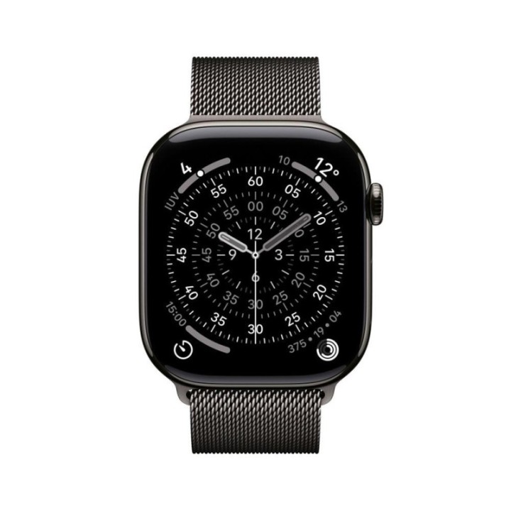 apple smartwatch apple watch s11 gps + cellular 46mm slate titanium case slate milanese loop s   m