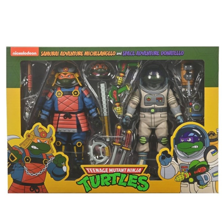 neca figura neca teenage mutant ninja turtles space adventure donatello & samurai adventure michelan