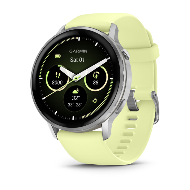smartwatch garmin venu 4  45 mm  bisel plateado