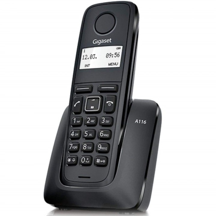gigaset telefono fijo inalambrico gigaset a116 negro 50 numeros agenda