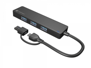 hub natec mayfly usb c 3.0 4 puertos + adaptador usb a