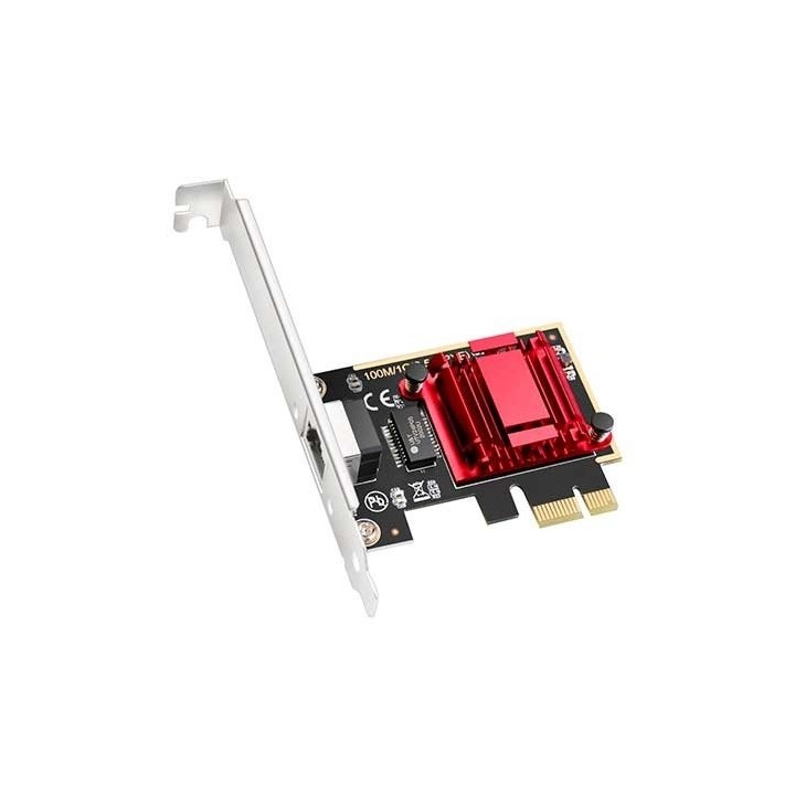 tarjeta de red pci e cudy pe25 10 100 1000 2500   incluye bracket perfil bajo