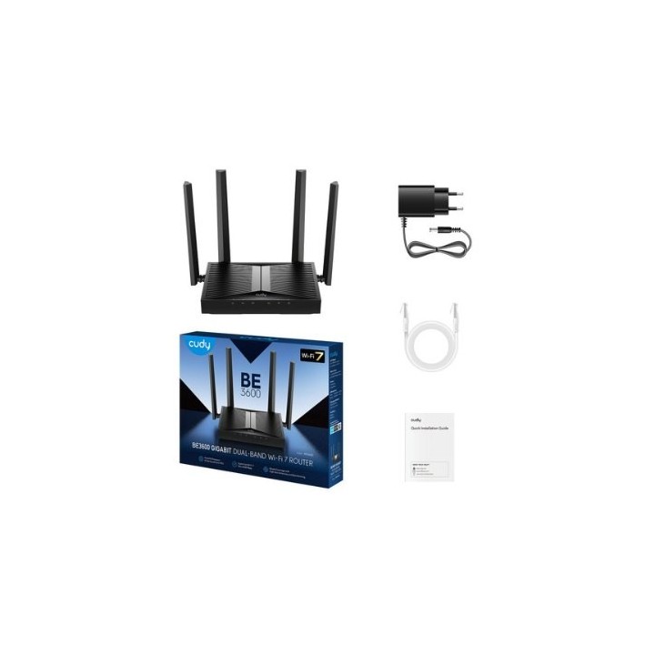 wireless router be3600 cudy wr3600 gigabit 5 p.gigabit 4 stream dual band wifi 7 200 disp.